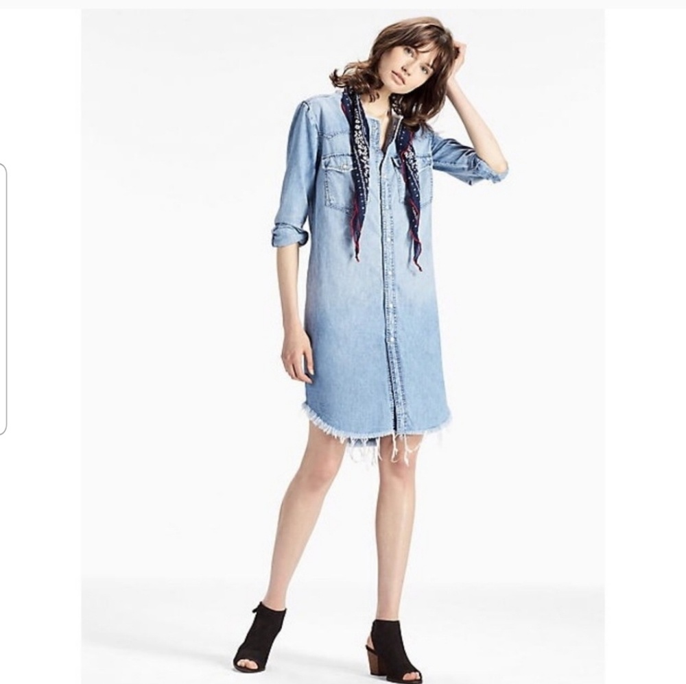 NWT Lucky Brand Western Denim Shirt Dress